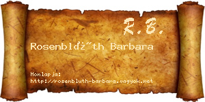 Rosenblüth Barbara névjegykártya